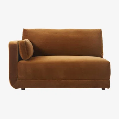 Barker and Stonehouse Romulas Sectional Modular Sofa Lhf, Brown Velvet | Barker & Stonehouse