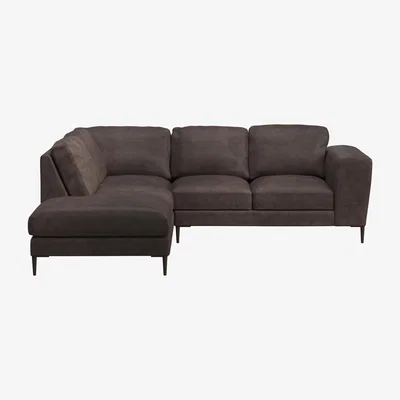 Barker and Stonehouse Troy Corner Sofa Chaise Left, Brown Fabric | Barker & Stonehouse