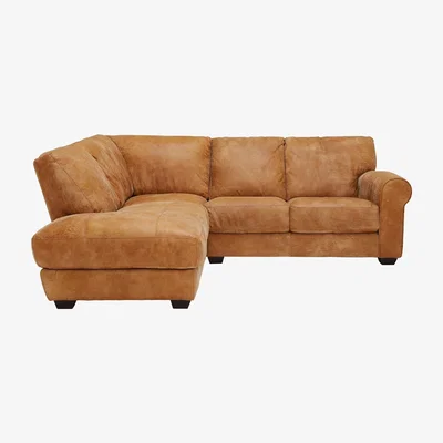 Barker and Stonehouse New Houston Left Hand Facing Leather Chaise Sofa