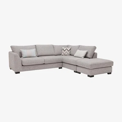Barker and Stonehouse Milford Right Hand Facing Corner Group With Stool, Vegas Zinc