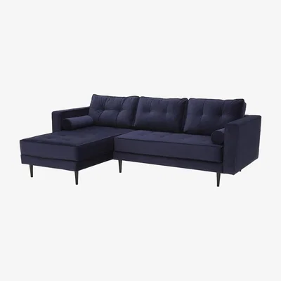 Barker and Stonehouse Barham Left Hand Facing Corner Group With Bolsters, Blue Fabric | Barker & Stonehouse