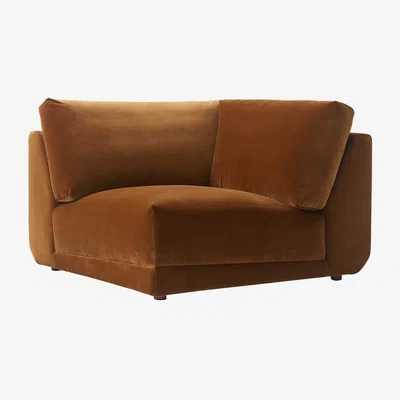 Barker and Stonehouse Romulas Section Modular Sofa Corner, Brown Velvet | Barker & Stonehouse