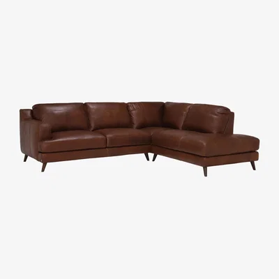 Barker and Stonehouse Brando Right Hand Facing Leather Corner Sofa