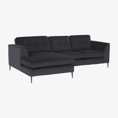Barker and Stonehouse Conza Small Chaise Sofa Left Standard Back, Grey | Barker & Stonehouse