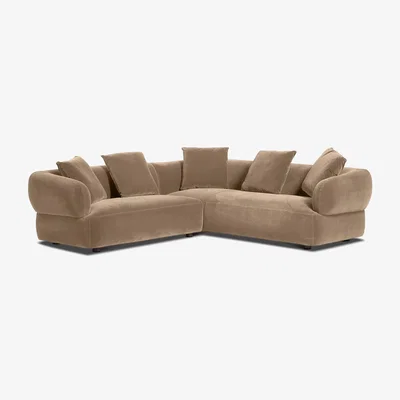 Barker and Stonehouse Blume RHF Chaise Corner Sofa, Brown | Barker & Stonehouse