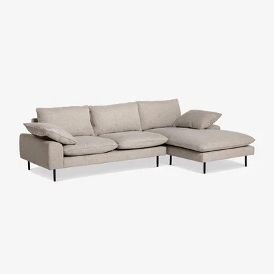 Barker and Stonehouse Titan Right Hand Facing Chaise Sofa, Neutral | Barker & Stonehouse