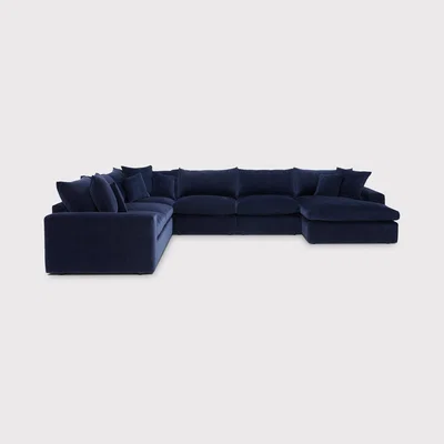 Barker and Stonehouse Alaska Modular Corner Sofa, Blue Fabric | Barker & Stonehouse