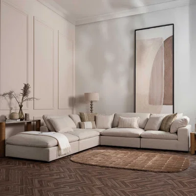 Barker and Stonehouse Baker Solace Corner Modular Sofa Set, Neutral Fabric | Barker & Stonehouse