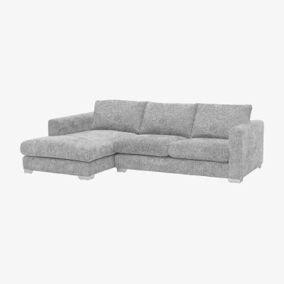 Barker and Stonehouse Fontella Small Chaise Left, Grey Fabric | Barker & Stonehouse
