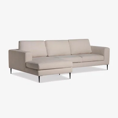 Barker and Stonehouse Sienna LHF Chaise Corner Sofa, Neutral Fabric | Barker & Stonehouse