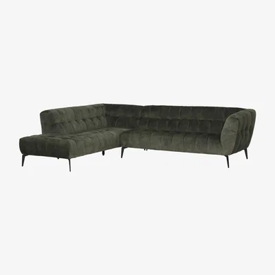 Barker and Stonehouse Azalea Corner Group Chaise Left Sofa, Green Fabric | Barker & Stonehouse