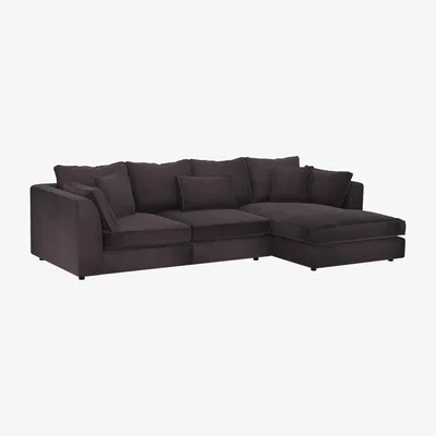 Barker and Stonehouse Harrington Large Chaise Corner Sofa Right, Grey Fabric | Barker & Stonehouse