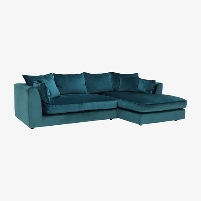 Barker and Stonehouse Harrington Small Chaise Corner Sofa Right, Teal Fabric | Barker & Stonehouse