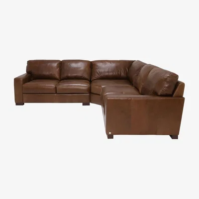 Barker and Stonehouse Lorenza Leather Square Corner Sofa, Fibre Seats
