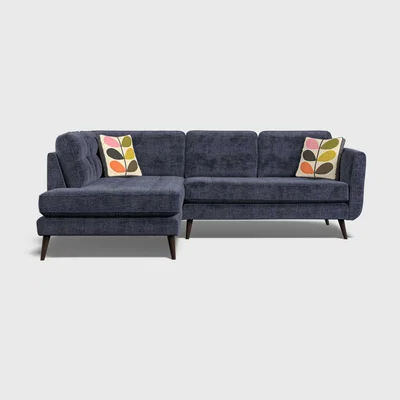 Barker and Stonehouse Orla Kiely Ivy Corner Group Right, Blue Fabric | Barker & Stonehouse