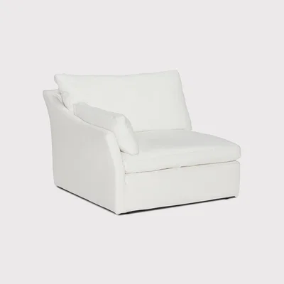 Barker and Stonehouse Timothy Oulton Oasis Sectional Corner Left Modular Sofa, White Fabric | Barker & Stonehouse