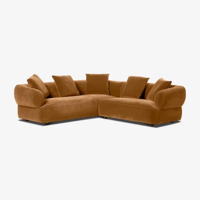 Barker and Stonehouse Blume LHF Chaise Corner Sofa, Brown | Barker & Stonehouse