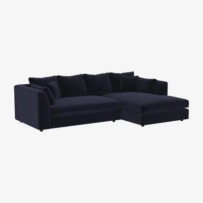 Barker and Stonehouse Harrington Small Chaise Corner Sofa Right, Purple Fabric | Barker & Stonehouse