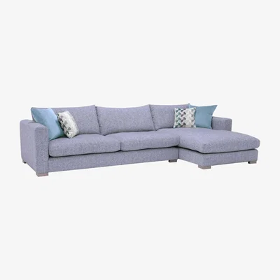 Barker and Stonehouse Fontella Large Right Hand Facing Chaise, Blue Fabric | Barker & Stonehouse