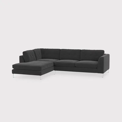 Barker and Stonehouse Conza Large Corner Group Right, Black Fabric | Barker & Stonehouse
