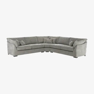Barker and Stonehouse Borelly Large Corner Sofa, Grey Fabric | Barker & Stonehouse