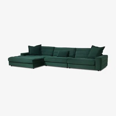 Barker and Stonehouse Twain Large Chaise Corner Sofa Left With Scatters Fabric | Barker & Stonehouse