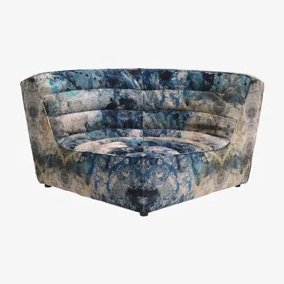 Barker and Stonehouse Timothy Oulton Shabby Sectional Corner, Faded and Degraded Melting Paisley