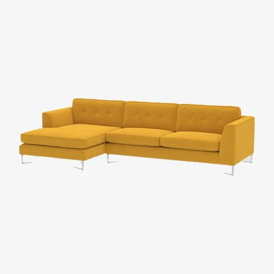 Barker and Stonehouse Conza Large Chaise Corner Sofa Left, Orange Fabric | Barker & Stonehouse