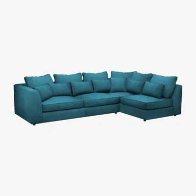 Barker and Stonehouse Harrington Combi Unit Left, Teal Fabric | Barker & Stonehouse