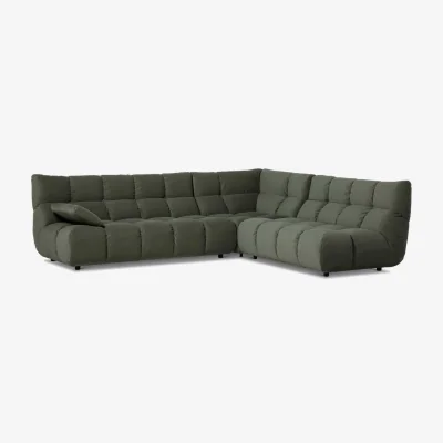 Barker and Stonehouse Bryce Corner Group Rhf, Green Fabric | Barker & Stonehouse