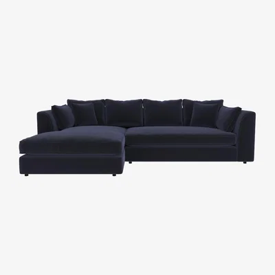 Barker and Stonehouse Harrington Small Chaise Corner Sofa Left, Purple Fabric | Barker & Stonehouse