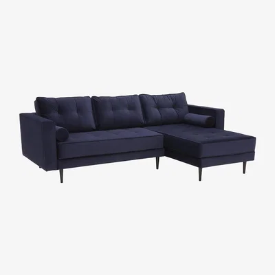 Barker and Stonehouse Barham Right Hand Facing Corner Group With Bolsters, Blue Fabric | Barker & Stonehouse