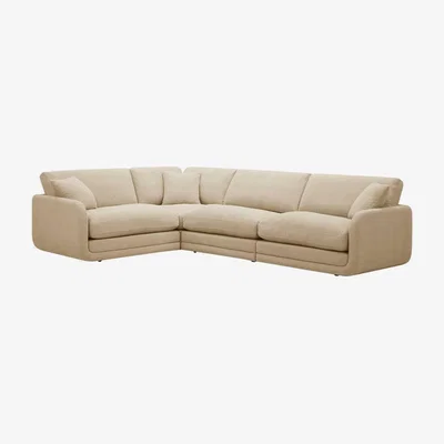 Barker and Stonehouse Baker Monaco Corner 4pcs: 2Corner1- Elite Sand G0401710U Modular Sofa, Neutral Fabric | Barker & Stonehouse