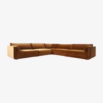 Barker and Stonehouse Romulas Section 6 Piece Grp Corner Sofa, Brown | Barker & Stonehouse