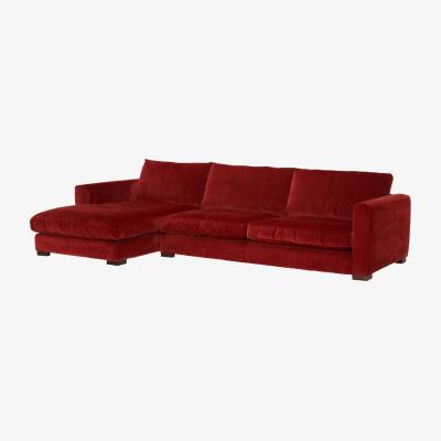 Barker and Stonehouse Fontella Large Chaise Left, Red Fabric | Barker & Stonehouse