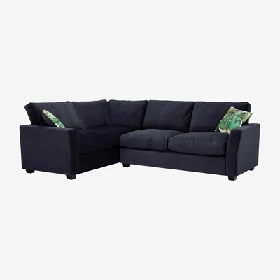 Barker and Stonehouse Taylor Medium Left Hand Facing Corner 4 Seater Sofa, Blue Fabric | Barker & Stonehouse