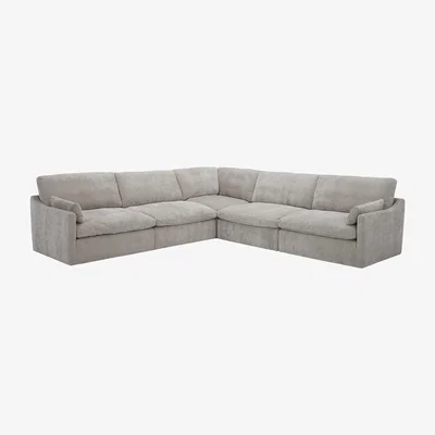 Barker and Stonehouse Palermo Corner 5 Seater Sofa, Grey Fabric | Barker & Stonehouse