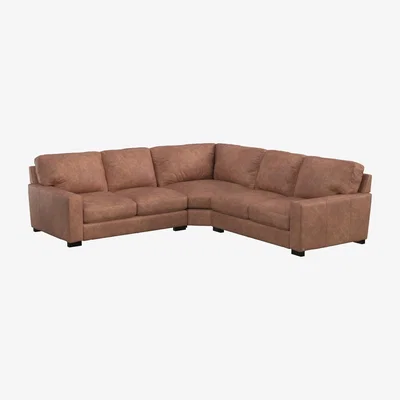 Barker and Stonehouse Lorenza Corner Sofa, Brown Leather | Barker & Stonehouse