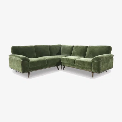 Barker and Stonehouse Bowes Large Corner Sofa, Green Fabric | Barker & Stonehouse