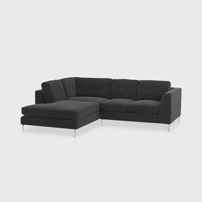 Barker and Stonehouse Conza Small Corner Group Right, Black Fabric | Barker & Stonehouse