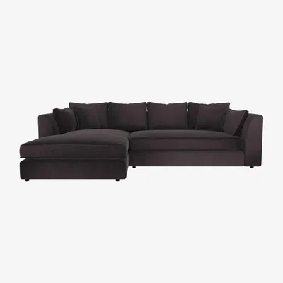 Barker and Stonehouse Harrington Small Chaise Corner Sofa Left, Grey Fabric | Barker & Stonehouse