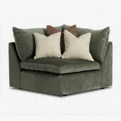 Barker and Stonehouse Providence Corner Box, Green Fabric | Barker & Stonehouse