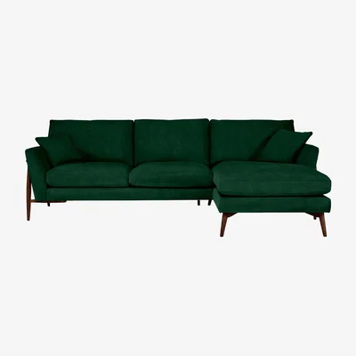 Barker and Stonehouse Ercol Forli Corner Chaise RHF, Green Fabric | Barker & Stonehouse