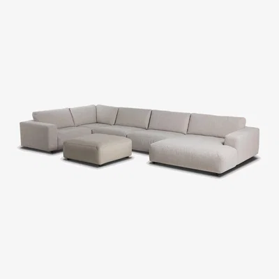 Barker and Stonehouse Adessa Corner Group with Footstool Corner Sofa, Neutral Fabric | Barker & Stonehouse