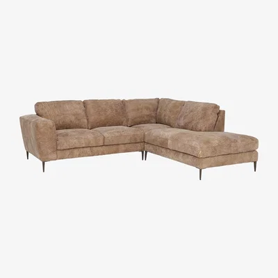 Barker and Stonehouse New Troy Right Hand Facing Leather Chaise Sofa