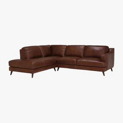 Barker and Stonehouse Brando Left Hand Facing Leather Corner Sofa