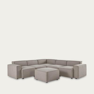 Bombinate.com Shadow Model 03 Linen Corner Sofa with Ottoman
