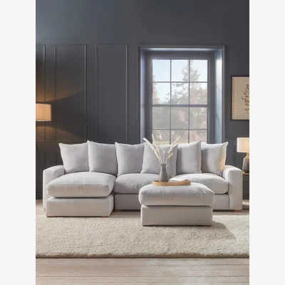 Cox and Cox Lyon Chaise Right Hand Sofa – Dove Velvet