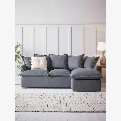 Cox and Cox Umea Chaise Left Hand Facing Sofa - Cumin Opulent Cotton Velvet