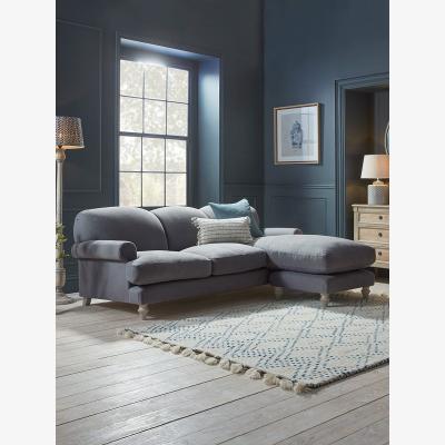 Cox and Cox Kiruna Chaise Right Hand Facing Sofa - Peony Wide Cotton Stripe